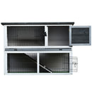 Pawhut Rabbit Hutch Light Grey, Dark Grey and Black.