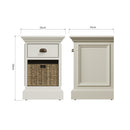 Hatton Antique White  Storage Unit 1 Drawer 1 Basket 35 x 35 x 50 cm