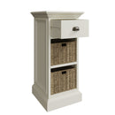 Hatton Antique White  Storage Unit 1 Drawer 2 Basket 35 x 35 x 75 cm