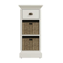 Hatton Antique White  Storage Unit 1 Drawer 2 Basket 35 x 35 x 75 cm