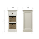 Hatton Antique White  Storage Unit 1 Drawer 2 Basket 35 x 35 x 75 cm