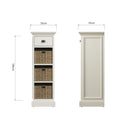 Hatton Antique White  Storage Unit 2 Drawer 3 Basket 35 x 35 x 100 cm