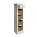 Hatton Antique White  Storage Unit 1 Drawer 4 Basket 35 x 35 x 125 cm