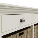 Hatton Antique White  Storage Unit 2 Drawer 2 Basket 80 x 35 x 50 cm
