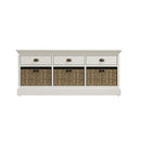 Hatton Antique White  Storage Unit 3 Drawer 3 Basket 116 x 35 x 50 cm
