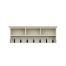 Hatton Antique White  Wall Coat Rack Unit 3 Hole 7 Coat Hook 116 x 25 x 40 cm