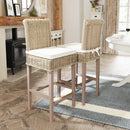 Hatton Wicker Kooboo Grey Wicker Bar Stool with Cushion 52 x 45 x 115 cm