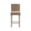 Hatton Wicker Kooboo Grey Wicker Bar Stool with Cushion 52 x 45 x 115 cm