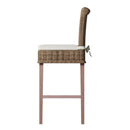 Hatton Wicker Kooboo Grey Wicker Bar Stool with Cushion 52 x 45 x 115 cm
