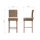 Hatton Wicker Kooboo Grey Wicker Bar Stool with Cushion 52 x 45 x 115 cm