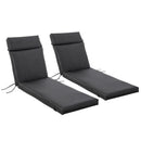 Set of 2 Non-Slip Sun Lounger Cushions - Black