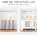 HOMCOM 112x81x19 cm MDF Radiator Cover Painted Slatted Cabinet Lined Grill-White