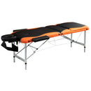HOMCOM Portable PVC Massage Table Beauty Therapy Couch Bed Spa Aluminum Orange
