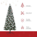 HOMCOM Christmas Tree Slim 6' with Pinecones and Berries