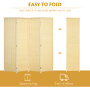 HOMCOM 4 Panel Folding Room Divider 170cm Wall Privacy Screen Protector Natural