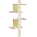 PawHut Four-Layer Cat Shelf Wall-Mounted Cat Tree w/ Cushions, Scratching Board