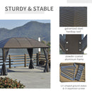 Outsunny 3 x 4m Hardtop Gazebo Dark Grey
