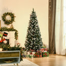 HOMCOM Christmas Tree Slim 6' with Pinecones and Berries