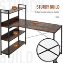 HOMCOM Vintage Computer Desk with Shelves 120cm - Black