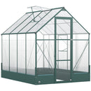 Outsunny Walk-in Greenhouse Garden Polycarbonate Aluminium w/ Smart Window 6x8ft