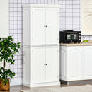 HOMCOM Modern Kitchen Storage Cabinet, 6-Tier Shelves W/ 4 Adjustable, White