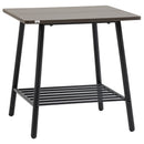 HOMCOM Sofa Side Table, End Table with 2-Tier Storage Shelf and Metal Frame
