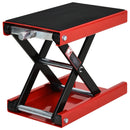 DURHAND 500KG Steel Motorbike Repair Lift X Frame Adjustment Jack Rubber Top Red