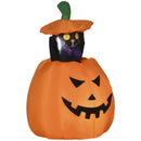 Halloween Inflatable Pumpkin with Cat 4'