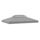 Outsunny 3x4m Gazebo Replacement Roof Canopy 2 Tier Top UV Cover Patio Grey