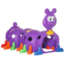 Outsunny Play Tunnel for Kids, Caterpillar Crawling Tunnel for 3-6 Years, Purple