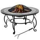 Outsunny Firepit Fire Bowl W/ Grill Spark Screen Cover Fire Poker Bonfire Patio
