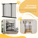 PawHut Adjustable Safety Gate w/ 1 Extensions and Four Adjustable Screws, Black