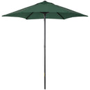 Outsunny 2m Parasol Patio Umbrella, Outdoor Sun Shade with 6 Ribs Green