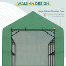 Outsunny Poly Tunnel Walk-in Greenhouse Cover Shelves Garden Plant House 8ft x 6ft x 7ft