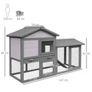 Pawhut Two Level Grey Rabbit Hutch