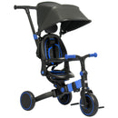 AIYAPLAY 3 in 1 Blue Kids Trike with Parent Handle Balance Bike for 1.5-4 year