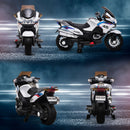 HOMCOM Kids Electric Ride On Motorcycle Bike with Training Wheels 12v - White