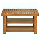 Acacia Wood Shoe Bench  3-Tier Shoe Storage Rack Hallway Organizer Shelf for Entryway Living Room Bedroom