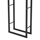 150cm Tall Metal Firewood Log Holder Rack Double Tier w/ Balanced Base Side Rails Indoor Outdoor Traditional Fireplace Log Storage Cradle 150x40cm