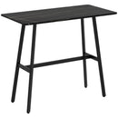 HOMCOM Rectangular Bar Table with Sturdy Metal Frame, Contemporary Design Kitchen Table with Faux Marble Top, Pub Table for 4, for Home Bar, Dining Room, 118 x 58 x 98m