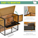 Pawhut Rabbit Hutch Light Yellow & Black for 2-4 Rabbits