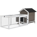PawHut Wooden Chicken Coop Hen House w/ Removable Tray, Nesting Box, Run, Ramp