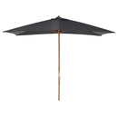 Outsunny 2.5 m Square Wood Umbrella Parasol - Dark Grey