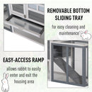 PawHut 2 Tier Wooden Rabbit Hutch