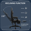Vinsetto Racing Gaming Chair with Swivel Wheel PU Leather Recliner Gamer Desk for Home Office Black