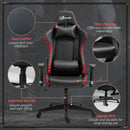 Vinsetto Gaming Chair with RGB LED Light 2D Arm Lumbar Support Swivel Office Computer Recliner Racing Gamer Desk Chair for Home - Black
