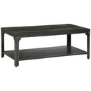 HOMCOM Rustic Coffee Table, 2-Tier Centre Table W/ Storage and Steel Frame