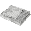 HOMCOM Flannel Fleece Blanket Double Size Throw Blanket for Bed 203x152cm Grey