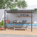 Outsunny 3 x 3(m) Outdoor Pergola Retractable Canopy Wall Mounted Gazebo Grey
