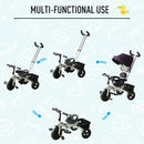 HOMCOM Baby Tricycle with Handle - White Purple